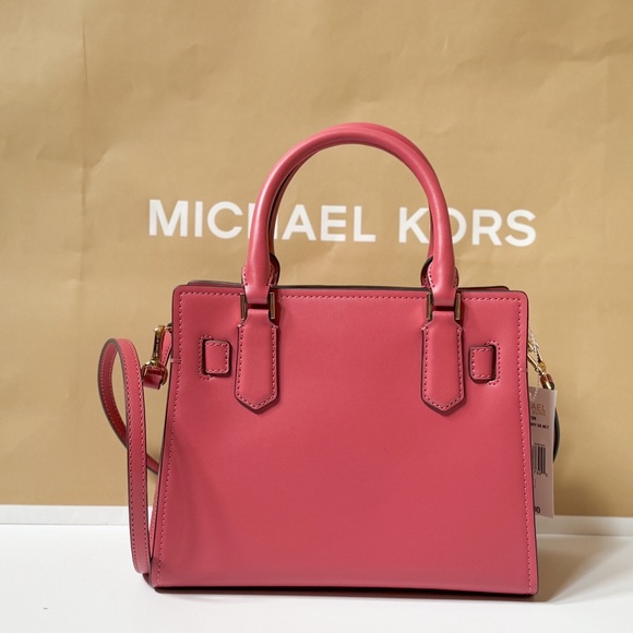 Michael Kors Hamilton Small Satchel Shoulder Bag Graphic Logo Light Berry Multi - Picture 4 of 14